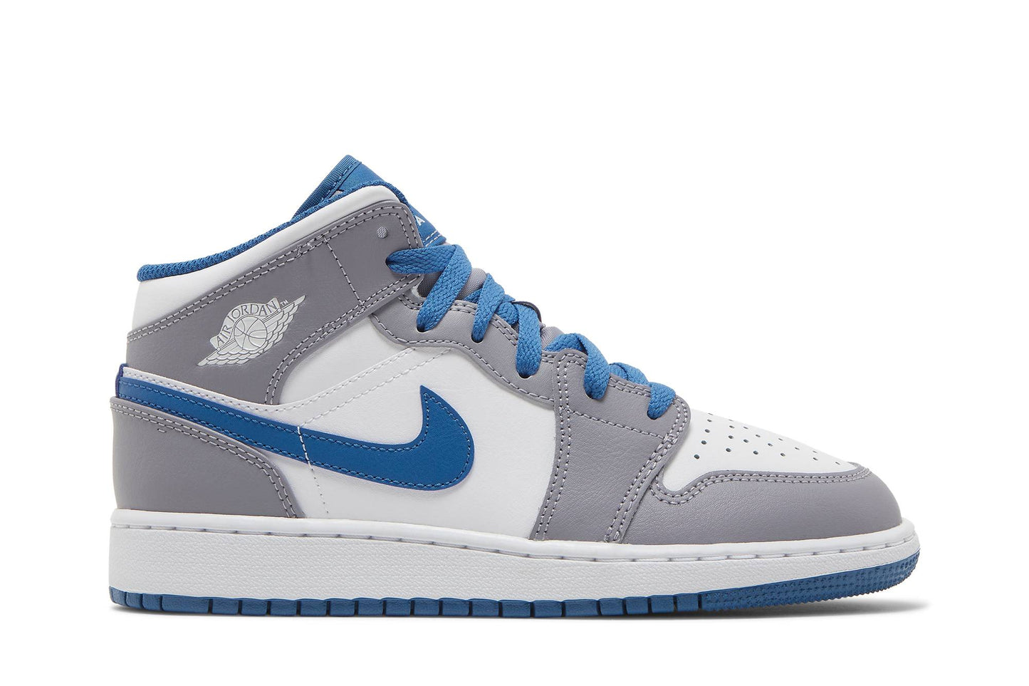 ( Grade School ) Air Jordan 1 Mid 'Cement True Blue' DQ8423-014