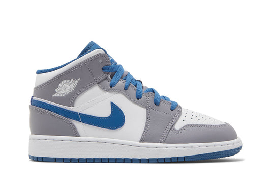 ( Grade School ) Air Jordan 1 Mid 'Cement True Blue' DQ8423-014