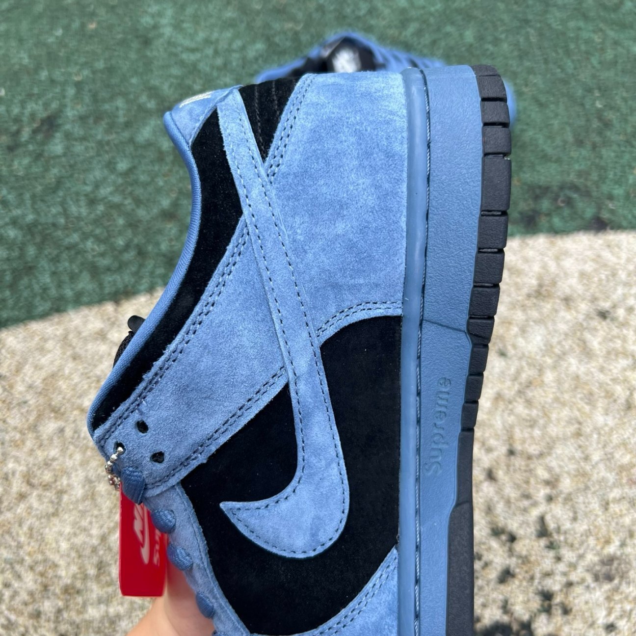 Supreme x Nike Dunk Low SB in the "Ocean Fog"
