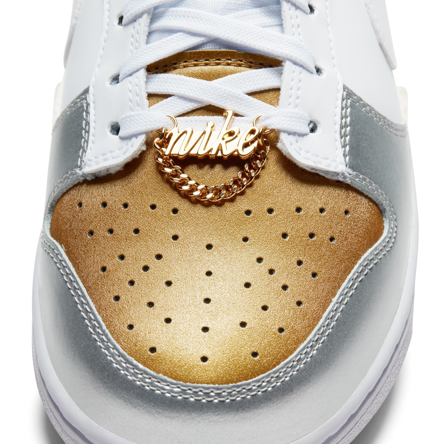 ( Women ) Nike Dunk Low SE 'White Metallic Gold Silver' DH4403-700