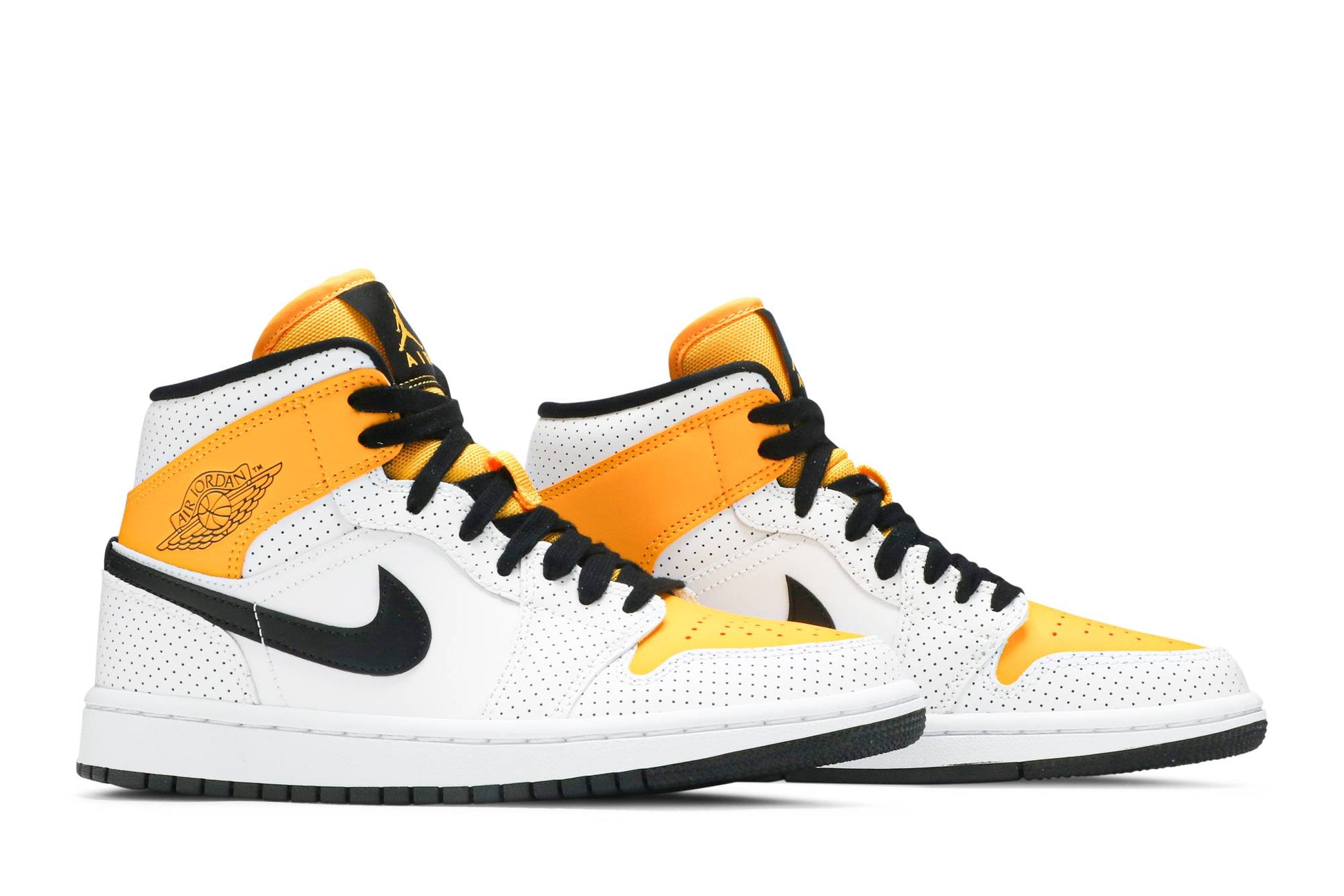 ( Women ) Air Jordan 1 Mid 'Perforated – White University Gold' BQ6472-107