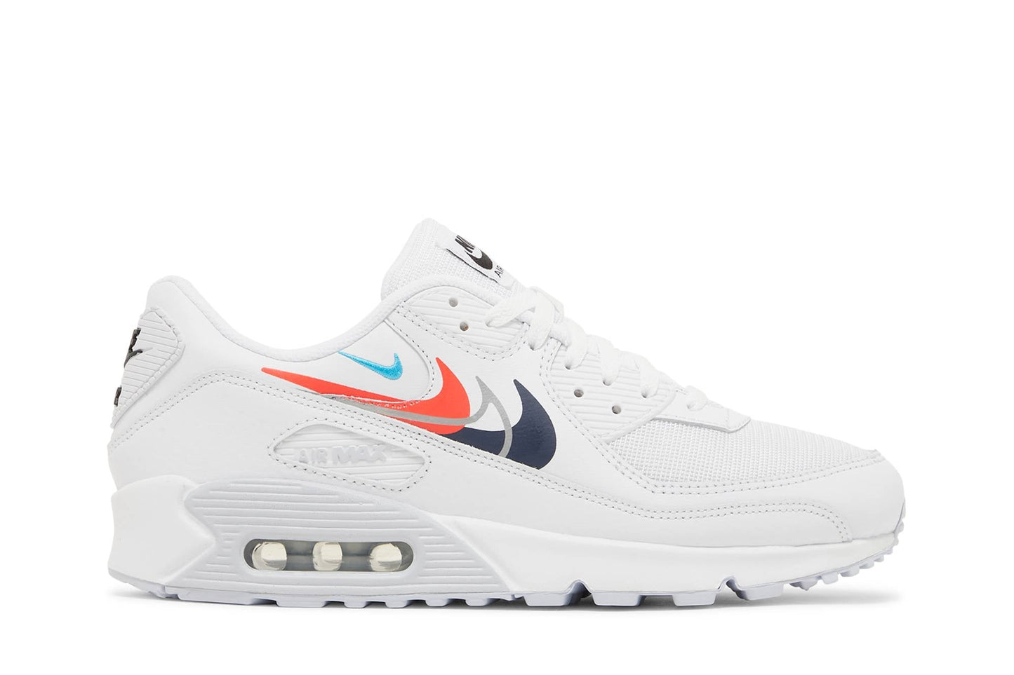 Nike Air Max 90 'Multi Swoosh – White Bright Crimson' FJ4223-100