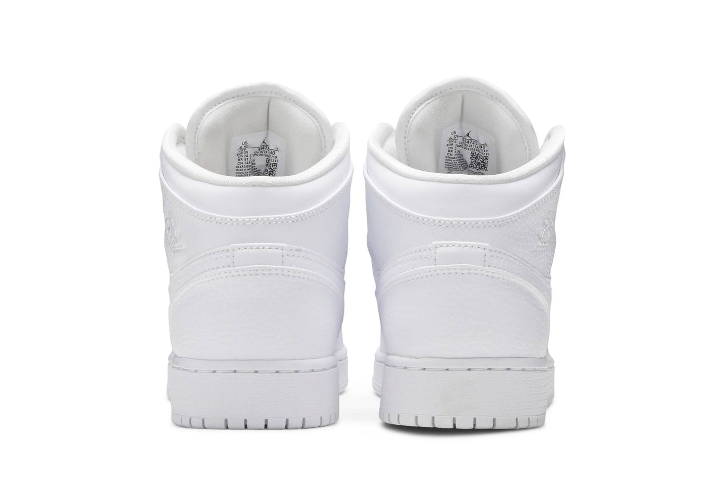 ( Grade School ) Air Jordan 1 Mid 'Triple White' 554725-130