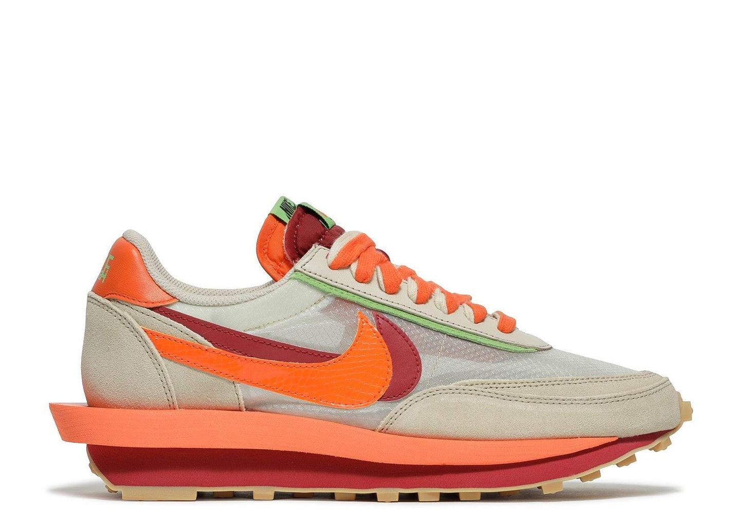 Nike Sacai X Clot X LDWaffle 'Net Orange Blaze' Everlasting Sneaker