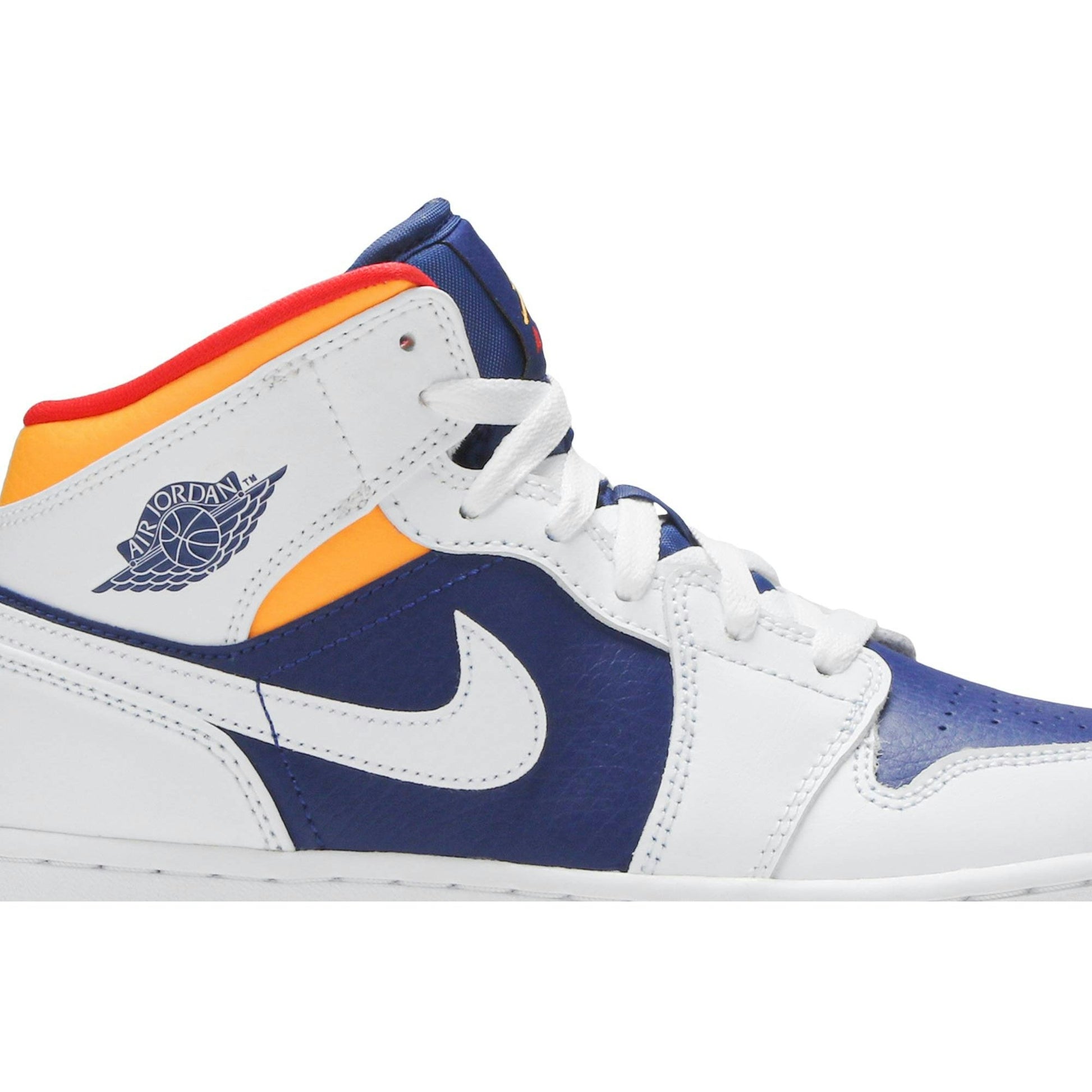 ( Grade School ) Air Jordan 1 Mid 'White Deep Royal Blue' 554725-131