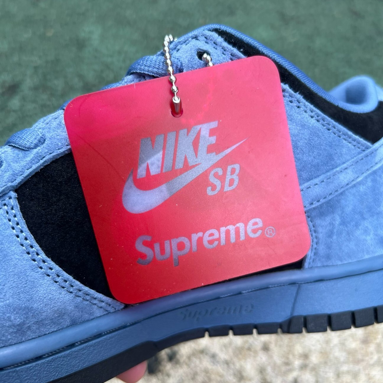 Supreme x Nike Dunk Low SB in the "Ocean Fog"