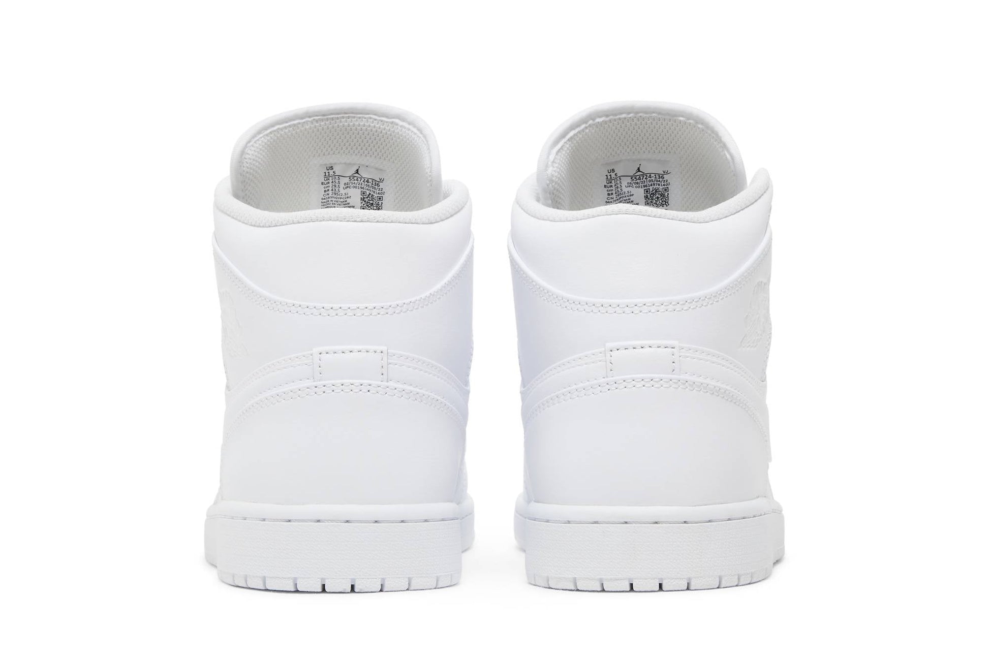 Air Jordan 1 Mid 'Triple White' 2022 554724-136