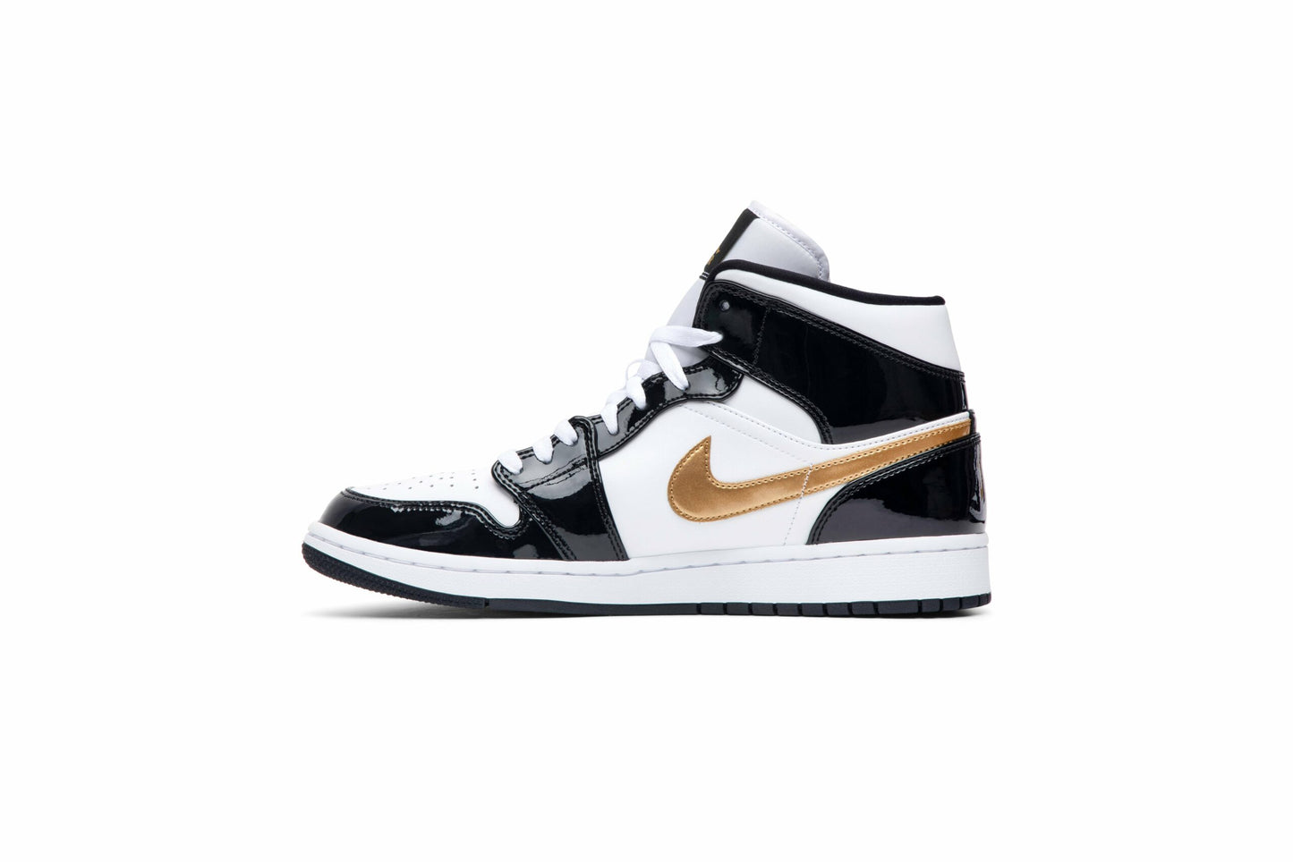 Air Jordan 1 Mid Patent Black Gold 852542-007