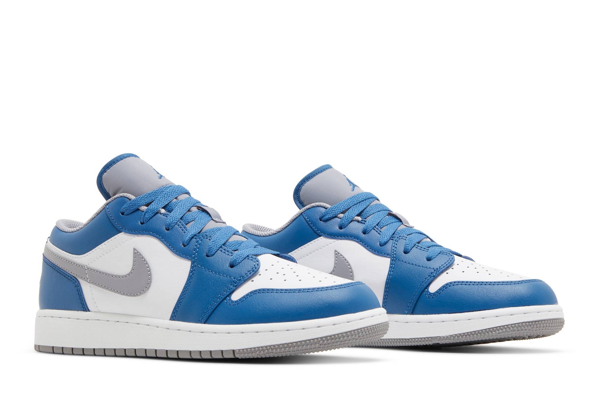 ( Grade School ) Air Jordan 1 Low 'True Blue Cement' 553560-412