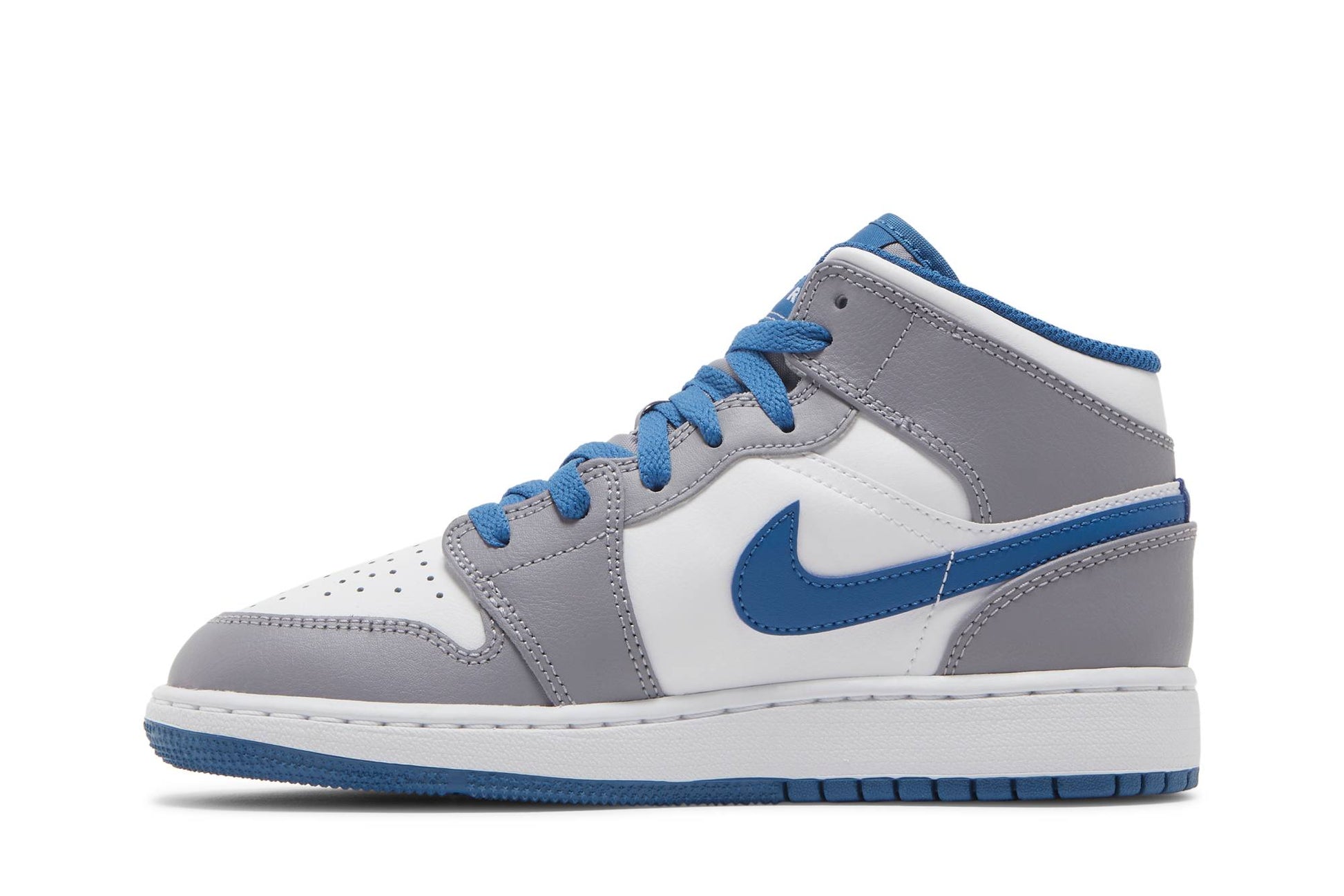 ( Grade School ) Air Jordan 1 Mid 'Cement True Blue' DQ8423-014