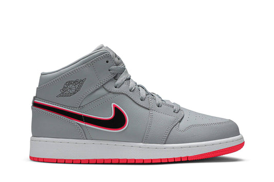 ( Grade School ) Air Jordan 1 Mid 'Wolf Grey Pink' 555112-060