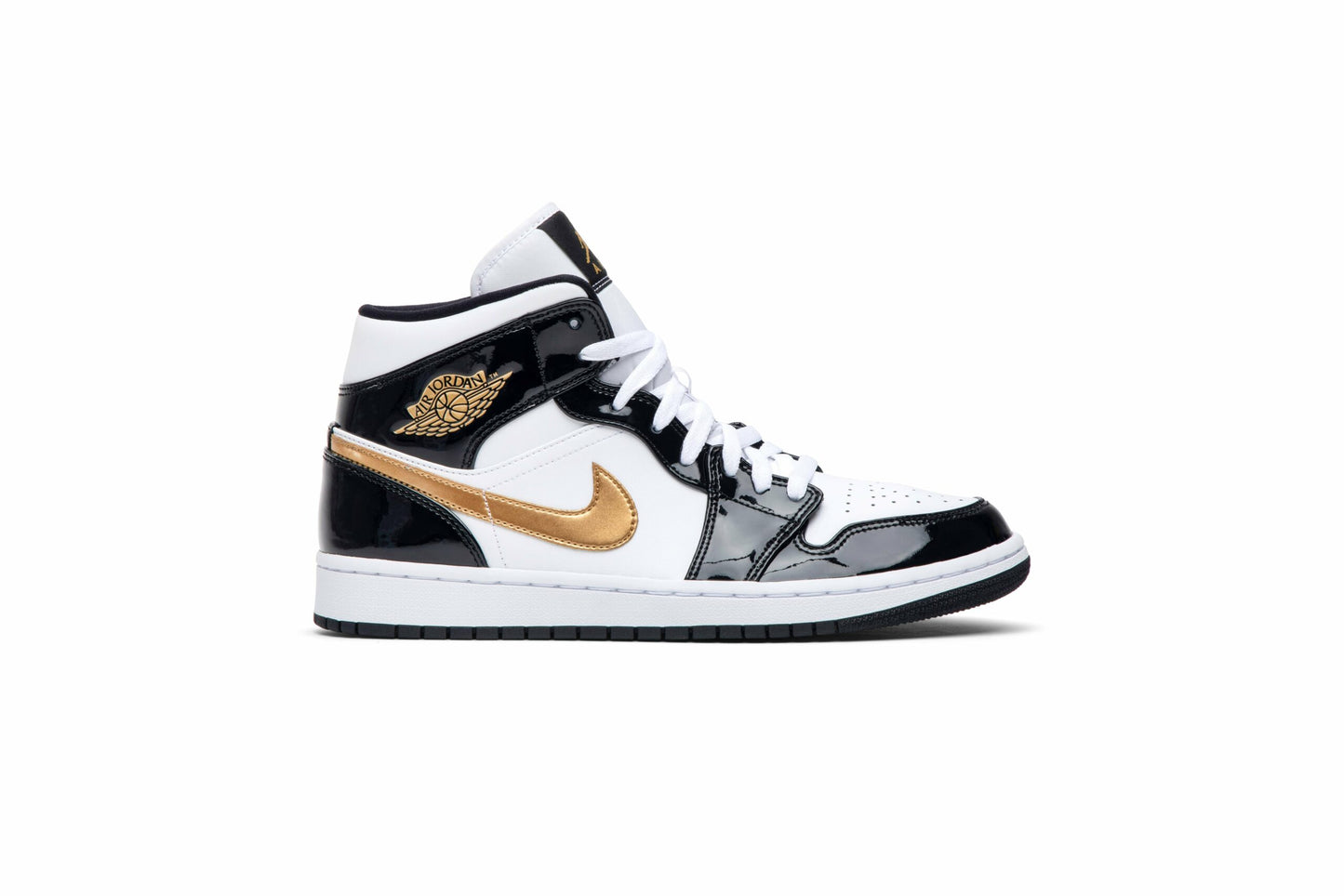 Air Jordan 1 Mid Patent Black Gold 852542-007