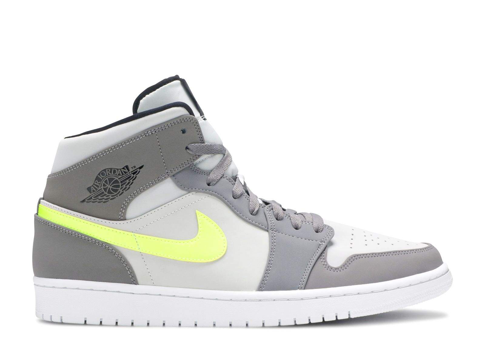 Air Jordan 1 Mid 'Gunsmoke Volt' Unfading Sneaker