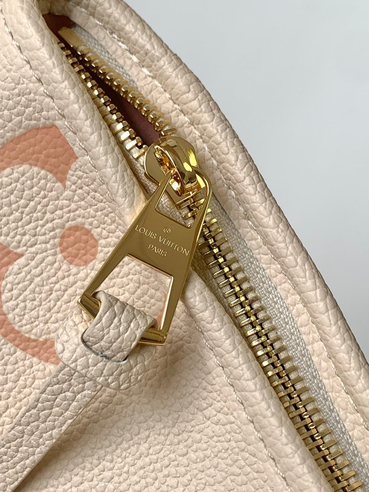 Louis Vuitton Boulogne Monogram Empreinte Leather Shoulder Bag - Cream and Rose