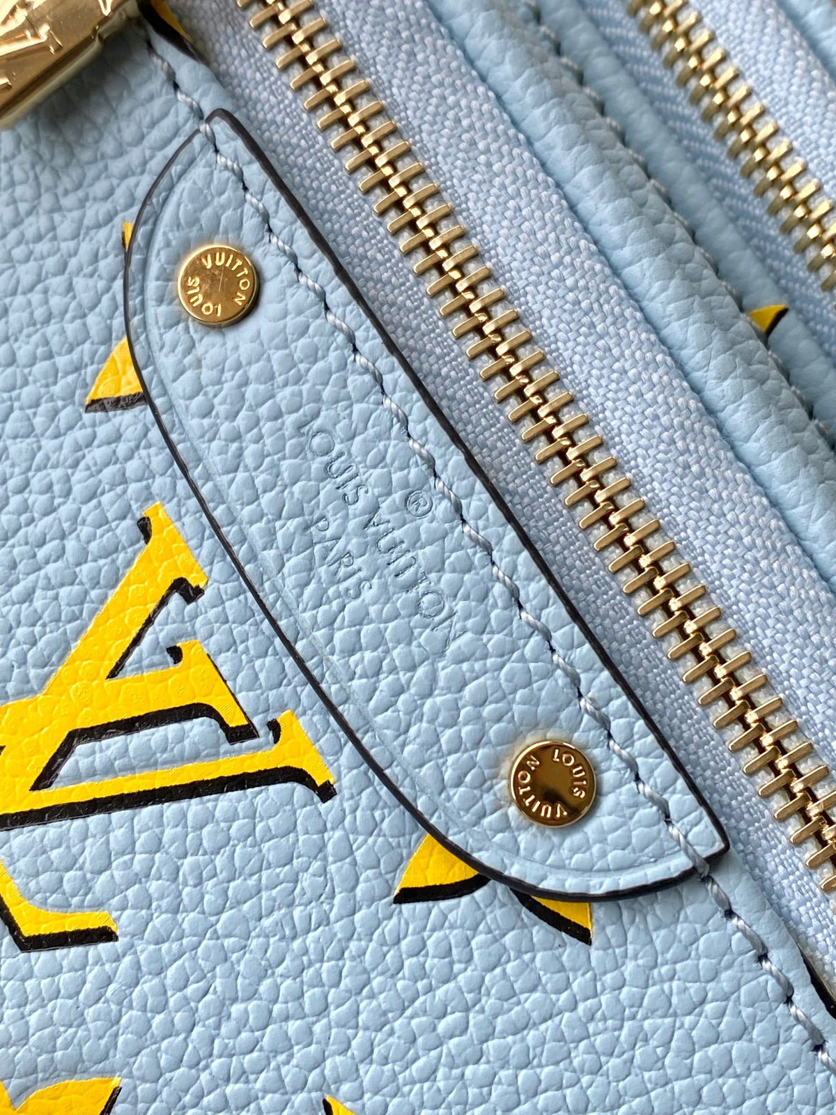 Louis Vuitton Mini Bumbag - Monogram Empreinte Leather - Light Blue &amp; Yellow