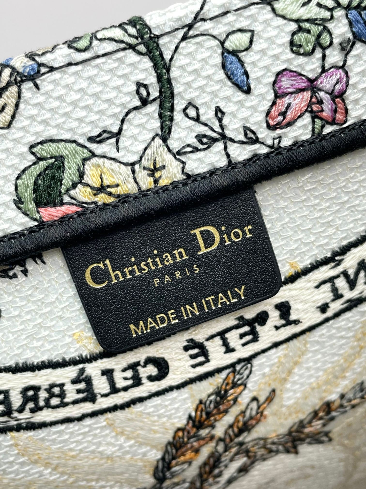 Dior Vintage Floral Canvas Tote Bag Large Shoulder Handbag