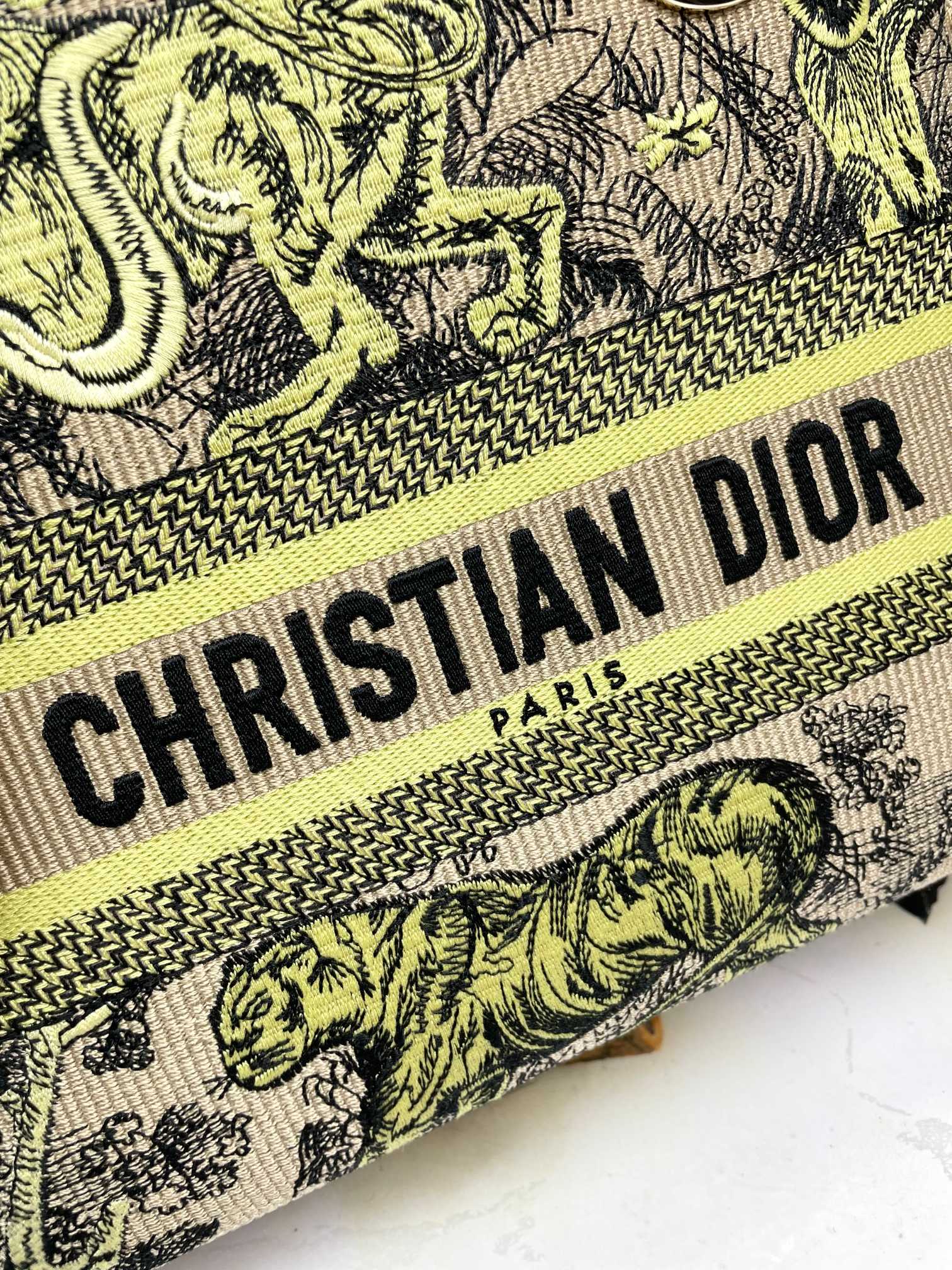 Dior Vintage Embroidered Animal Tapestry Satchel Handbag with Strap