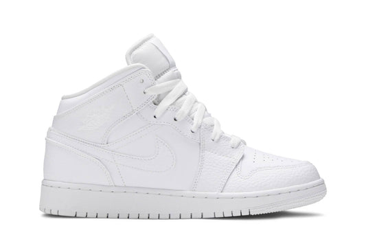 ( Grade School ) Air Jordan 1 Mid 'Triple White' 554725-130