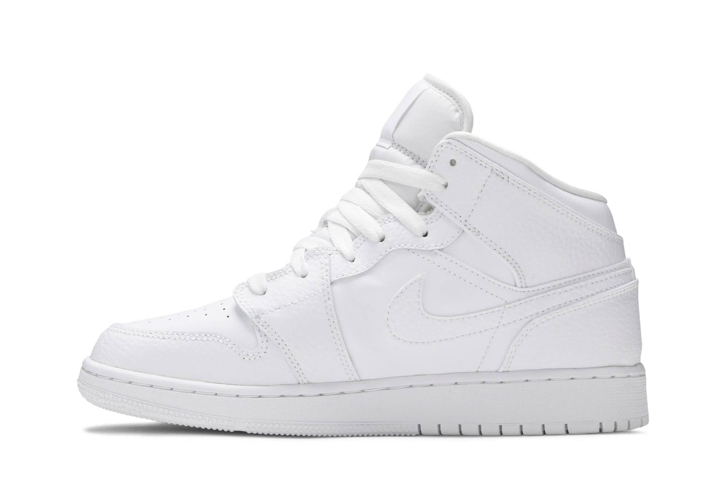 ( Grade School ) Air Jordan 1 Mid 'Triple White' 554725-130