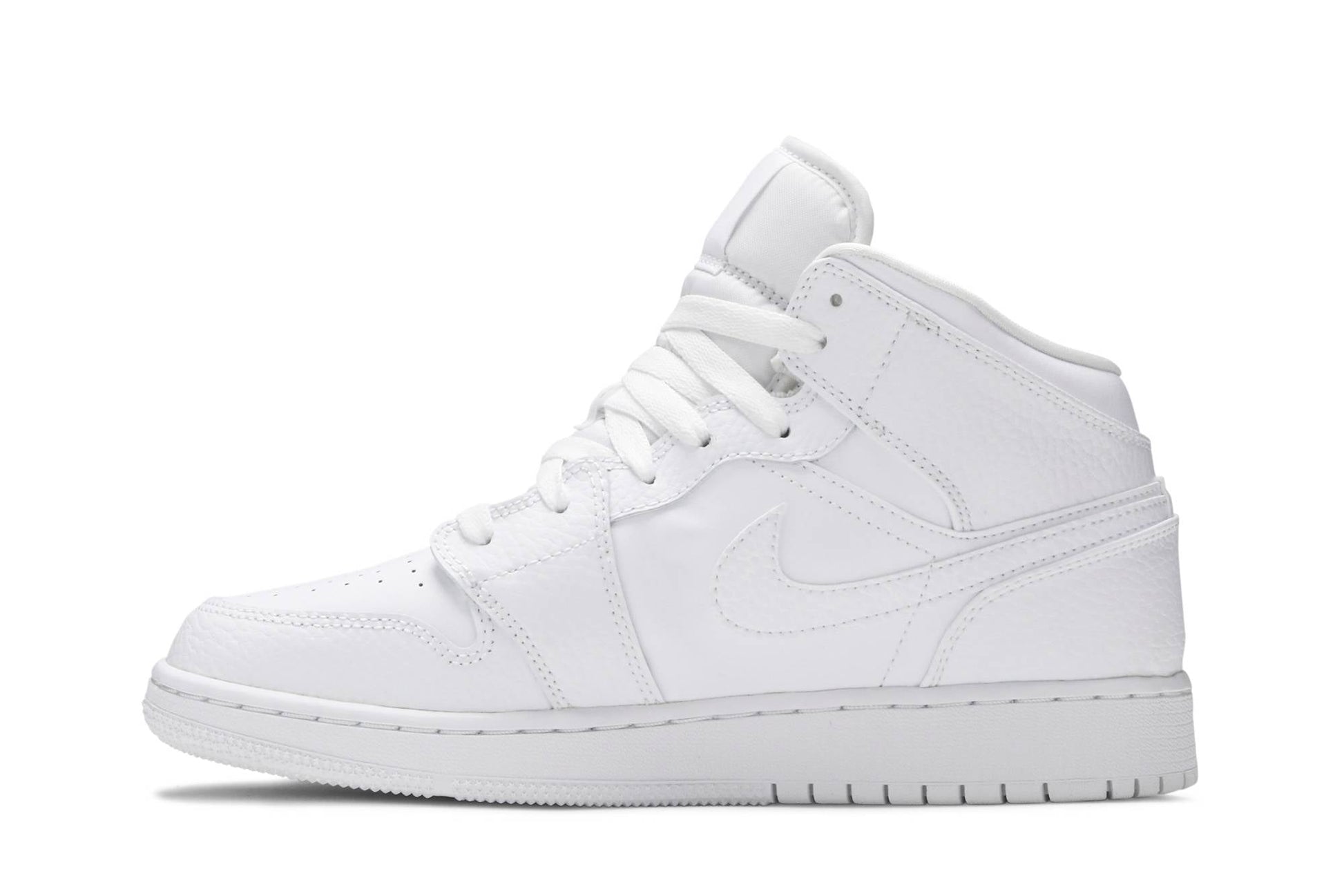 ( Grade School ) Air Jordan 1 Mid 'Triple White' 554725-130