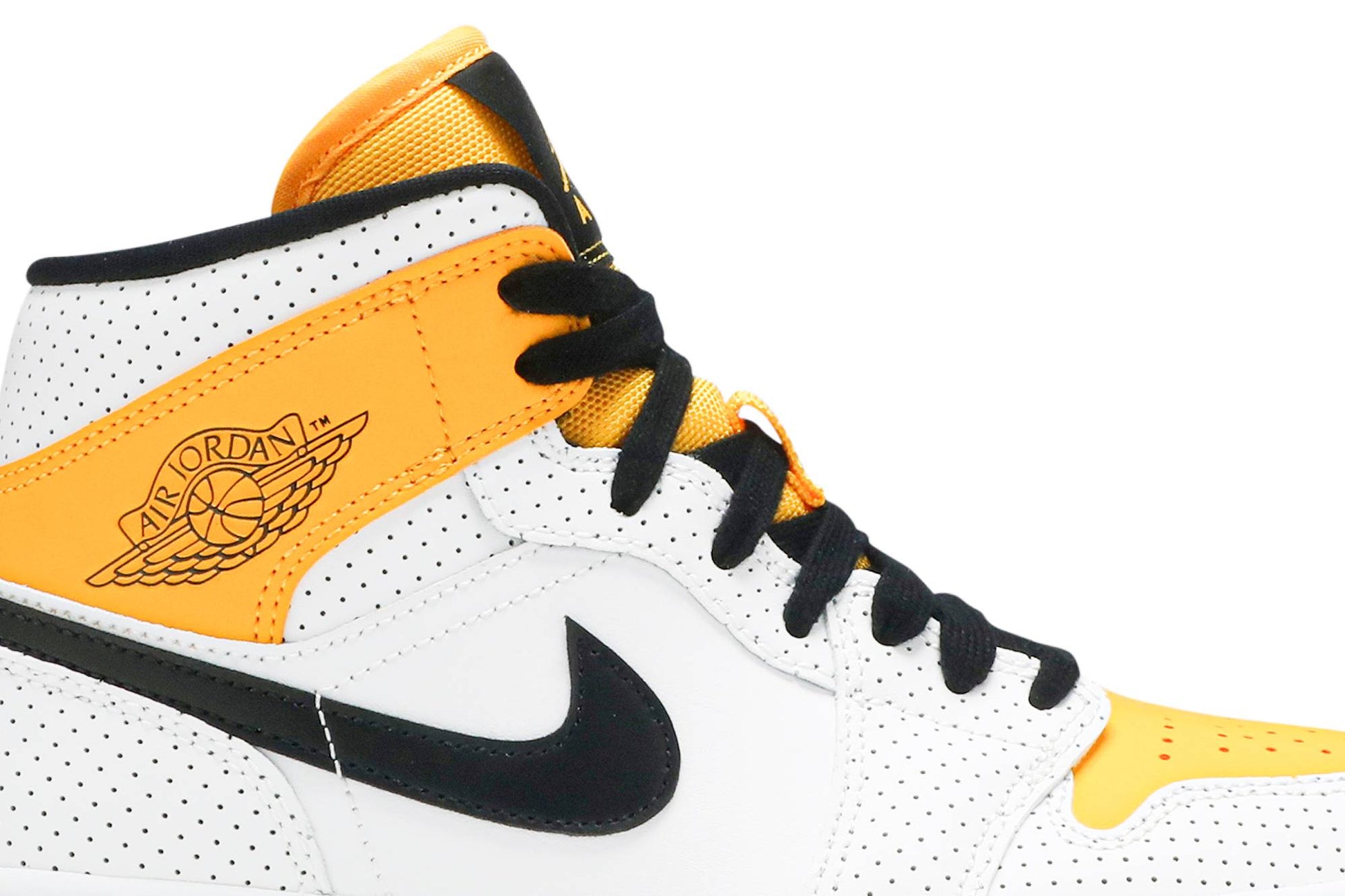 ( Women ) Air Jordan 1 Mid 'Perforated – White University Gold' BQ6472-107