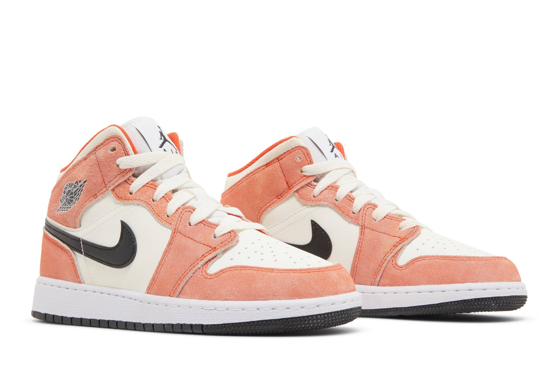 ( Grade School ) Air Jordan 1 Mid Orange Suede DV1336-800