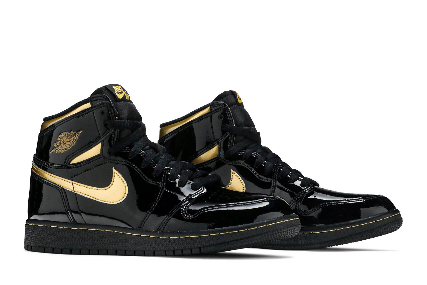 ( Grade School ) Air Jordan 1 Retro High OG 'Black Metallic Gold' 575441-032