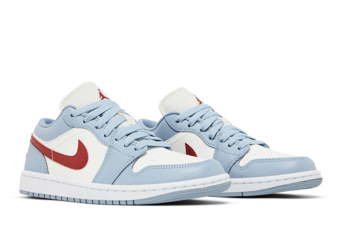 ( Women ) Air Jordan 1 Low Blue Whisper Dune Red DC0774-164