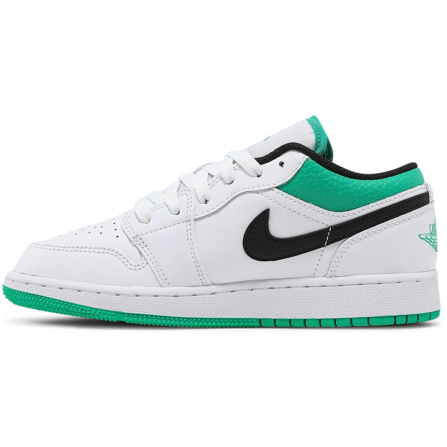 ( Grade School ) Air Jordan 1 Low 'White Lucky Green' 553560-129