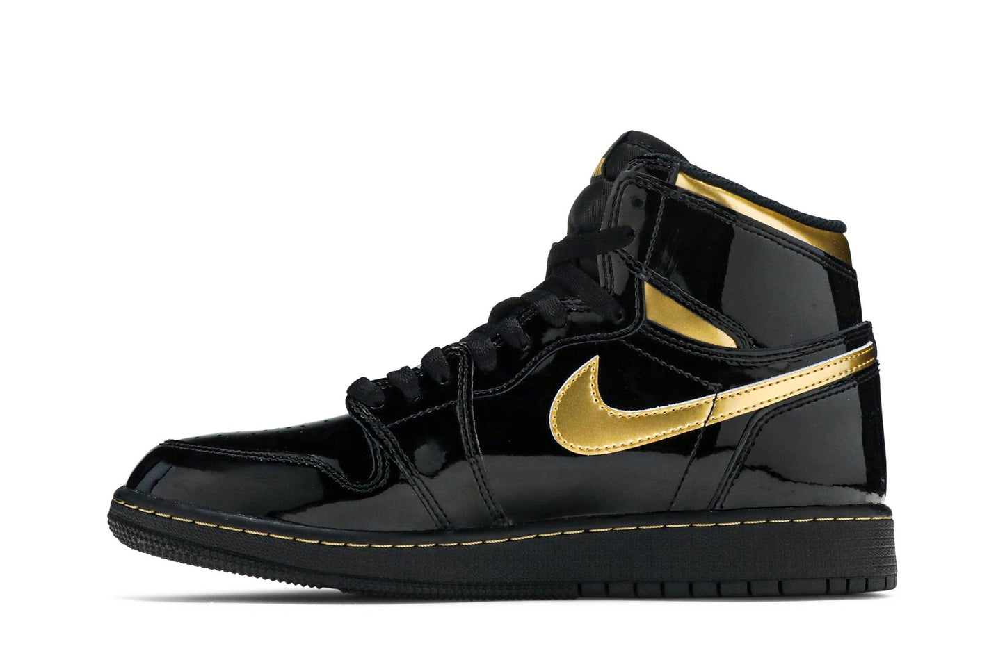 ( Grade School ) Air Jordan 1 Retro High OG 'Black Metallic Gold' 575441-032