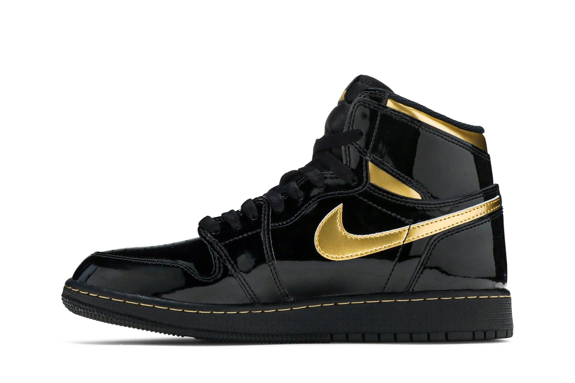 ( Grade School ) Air Jordan 1 Retro High OG 'Black Metallic Gold' 575441-032