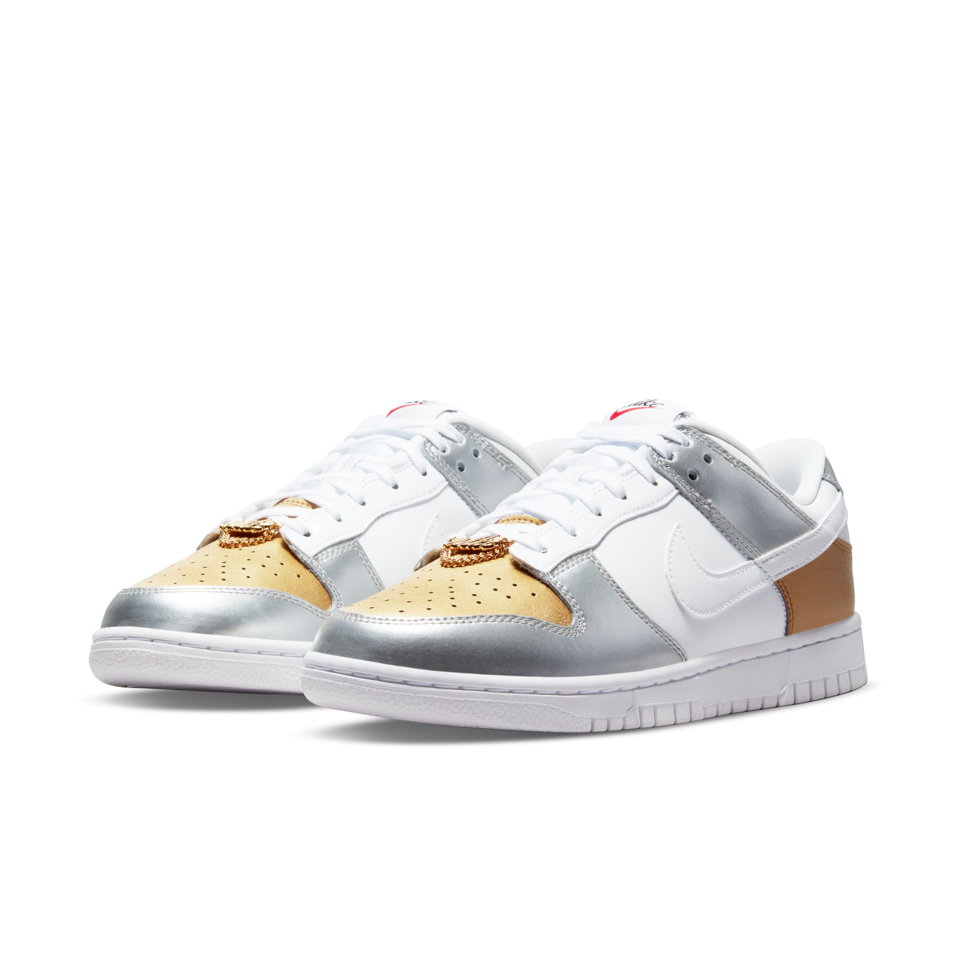 ( Women ) Nike Dunk Low SE 'White Metallic Gold Silver' DH4403-700