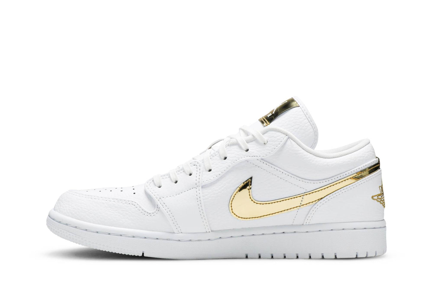 ( Women ) Air Jordan 1 Retro Low White Metallic Gold CZ4776-100