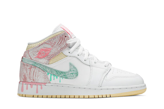 ( Grade School ) Air Jordan 1 Mid SE 'Ice Cream' DD1666-100