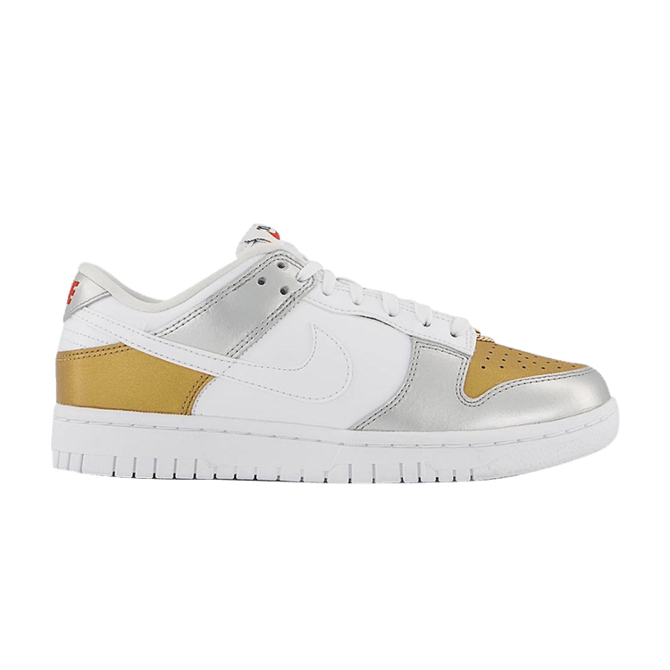 ( Women ) Nike Dunk Low SE 'White Metallic Gold Silver' DH4403-700