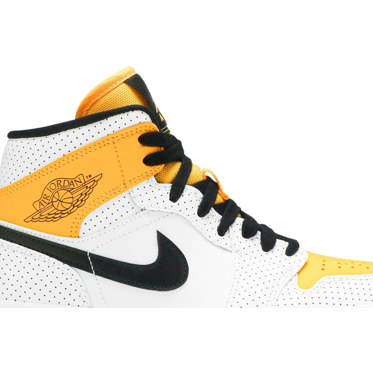 ( Women ) Air Jordan 1 Mid 'Perforated – White University Gold' BQ6472-107
