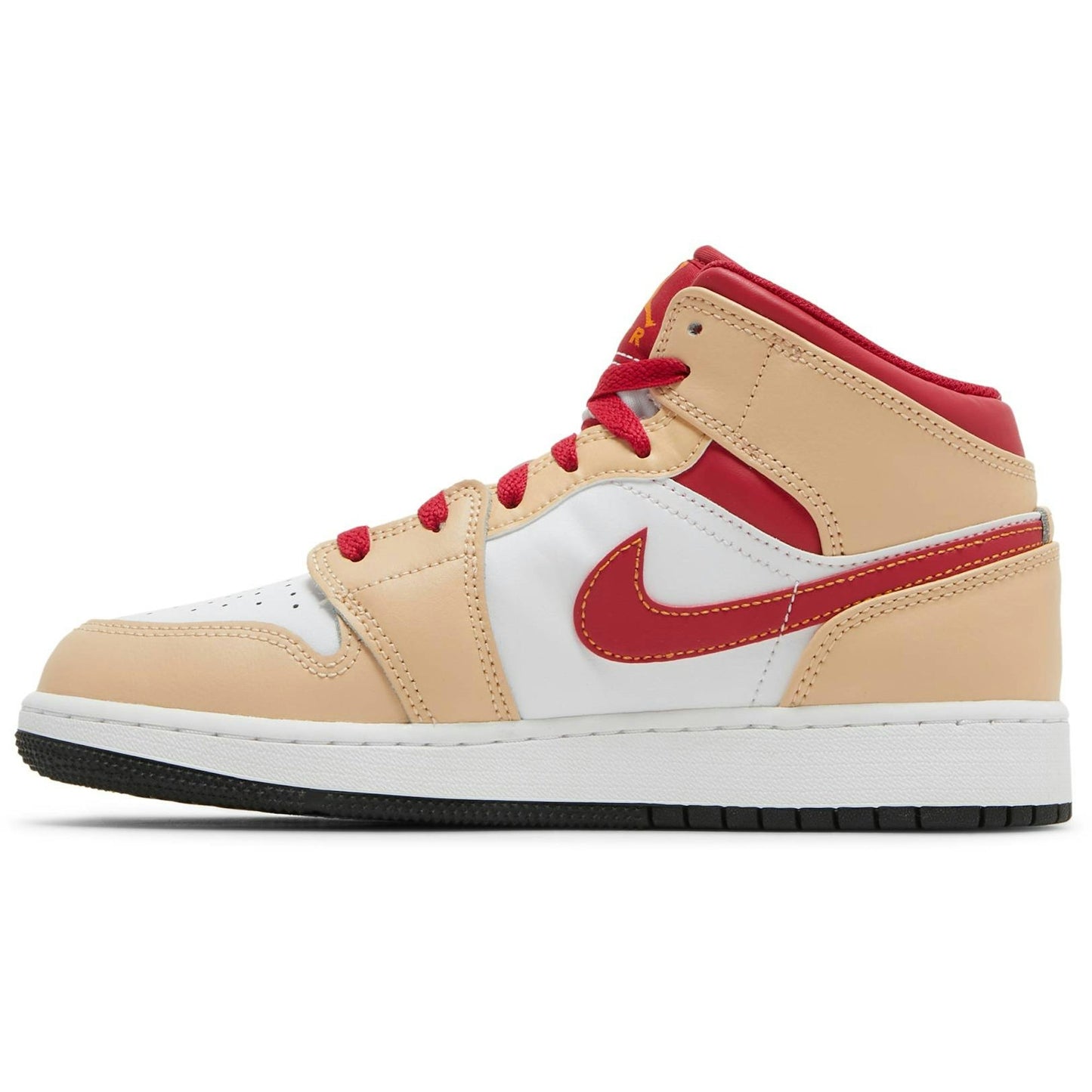 ( Grade School ) Air Jordan 1 Mid 'Beige Red' 554725-201