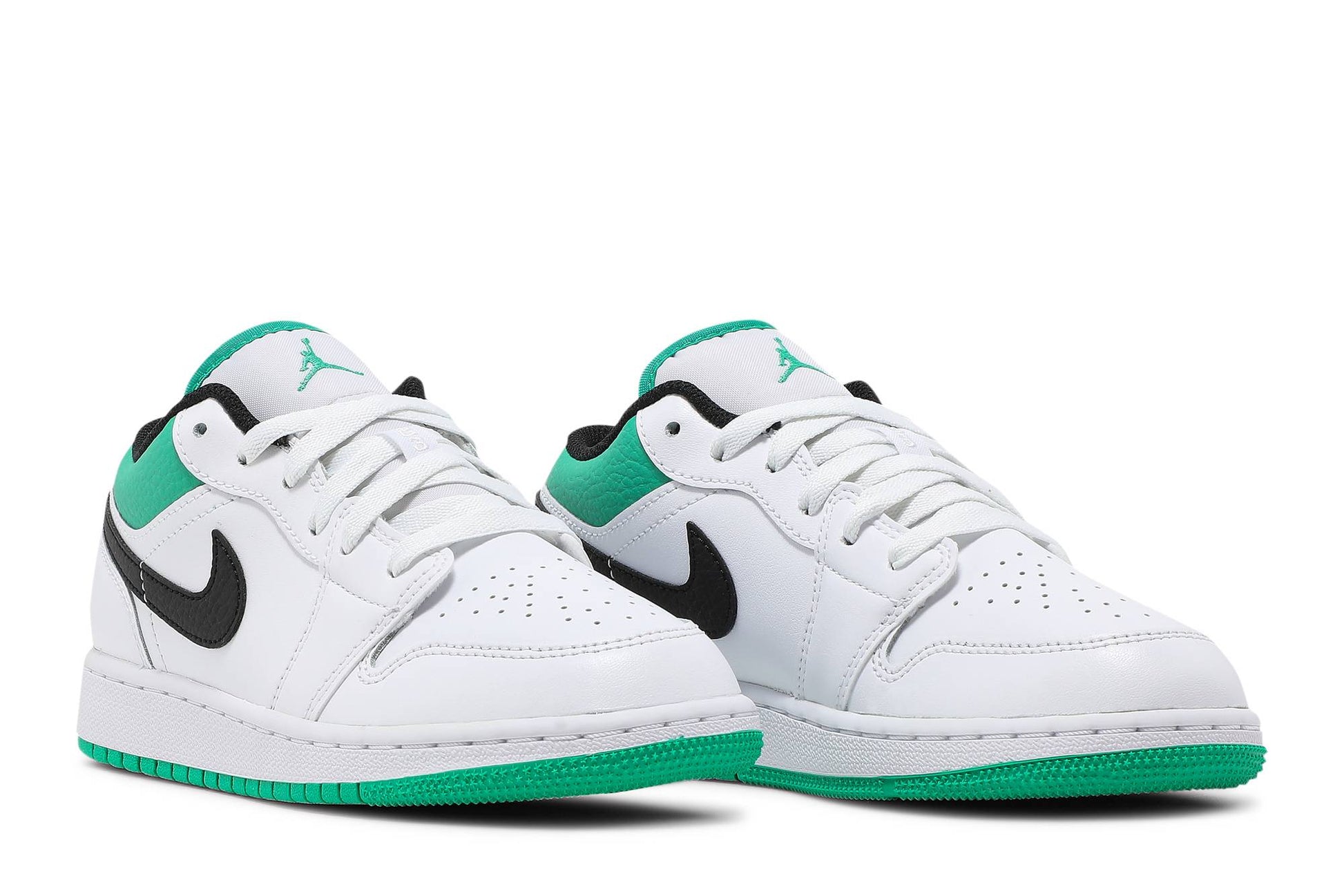 ( Grade School ) Air Jordan 1 Low 'White Lucky Green' 553560-129