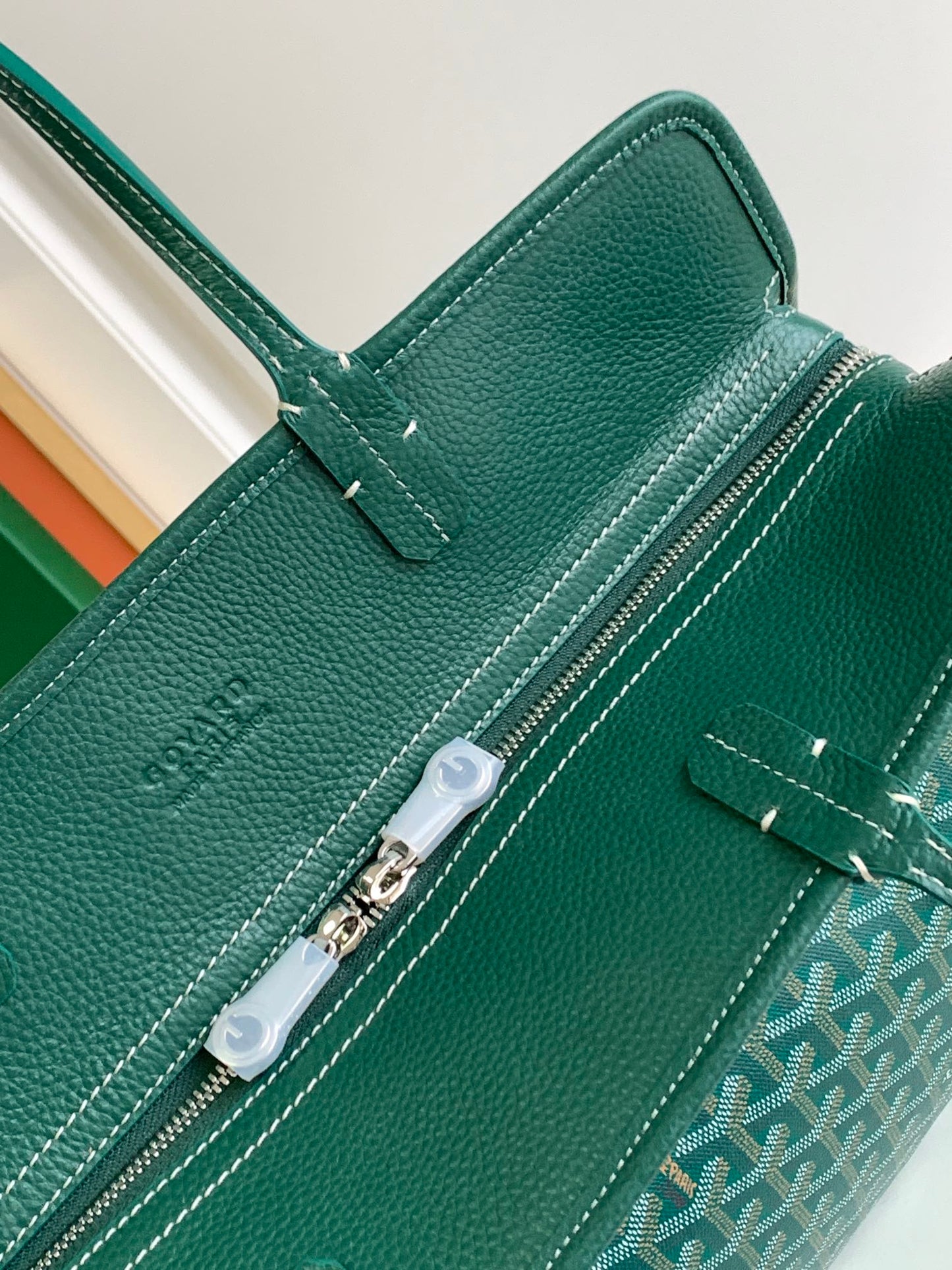 Gogy Green Chevron Pattern Canvas Tote Bag Classic Shoulder Handbag