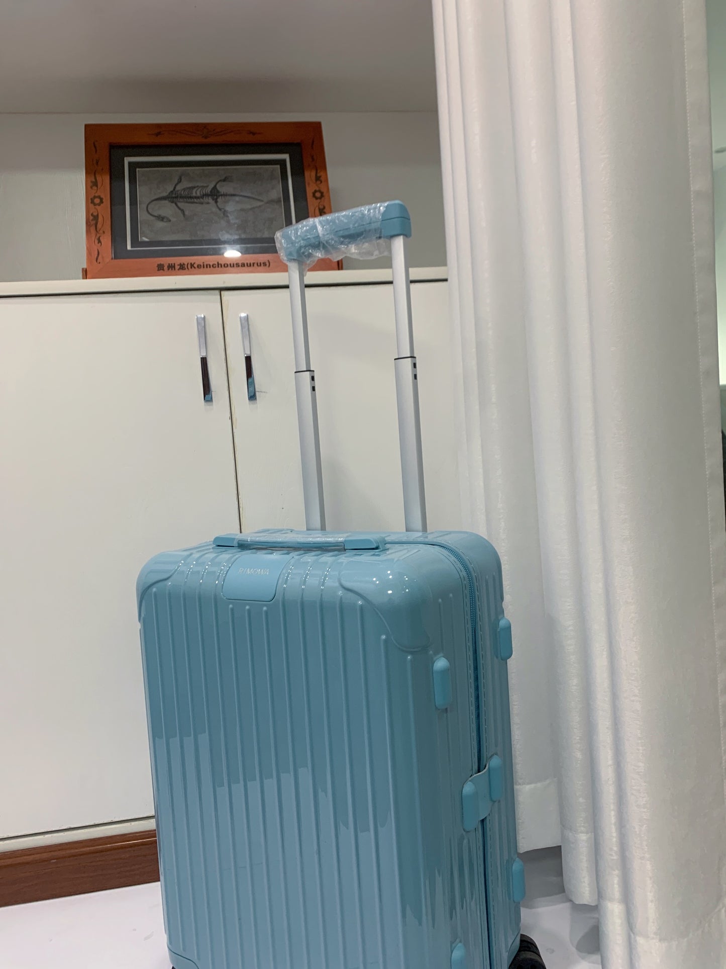 Modern Light Blue Hardside Spinner Luggage Travel Suitcase Set
