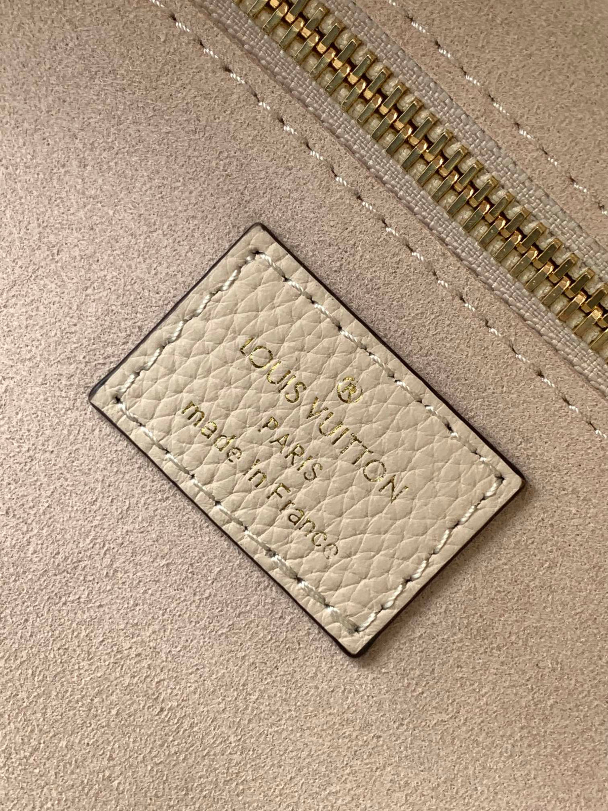Louis Vuitton Neverfull MM Monogram Empreinte Leather Tote Bag - Beige