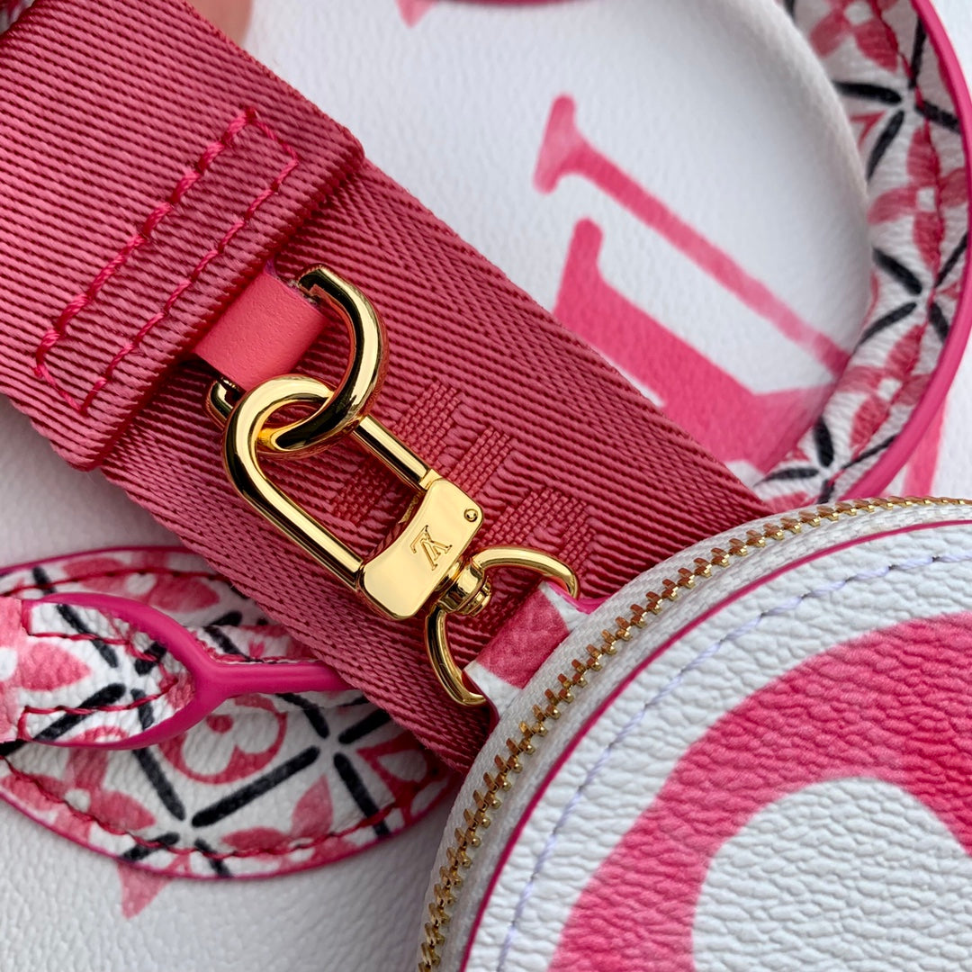 Louis Vuitton By The Pool OnTheGo PM Monogram Giant Canvas Pink &amp; White Bag