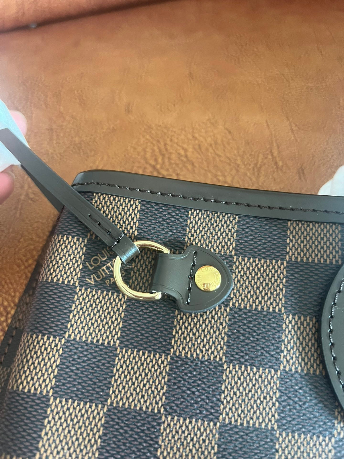 Classic Brown Checkerboard Pattern Large Tote Bag - Damier Ebene Style Shoulder Bag