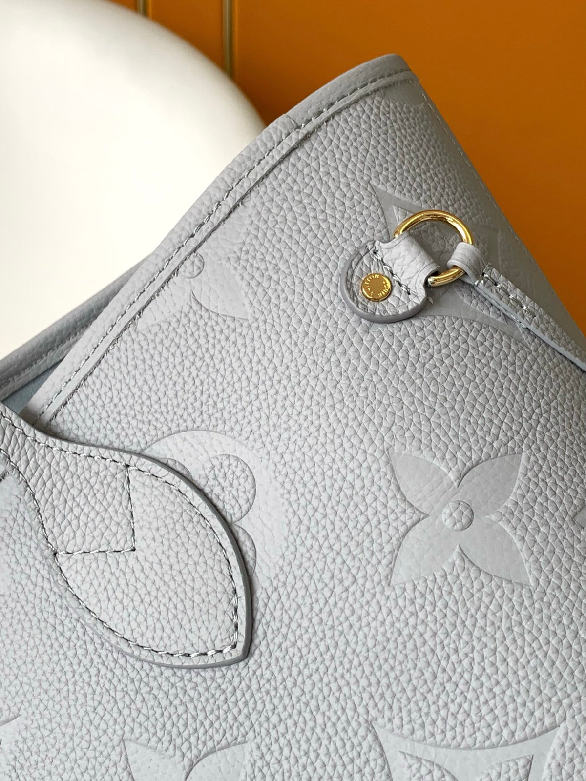 Louis Vuitton Neverfull MM Monogram Empreinte Leather Tote Bag - Light Blue