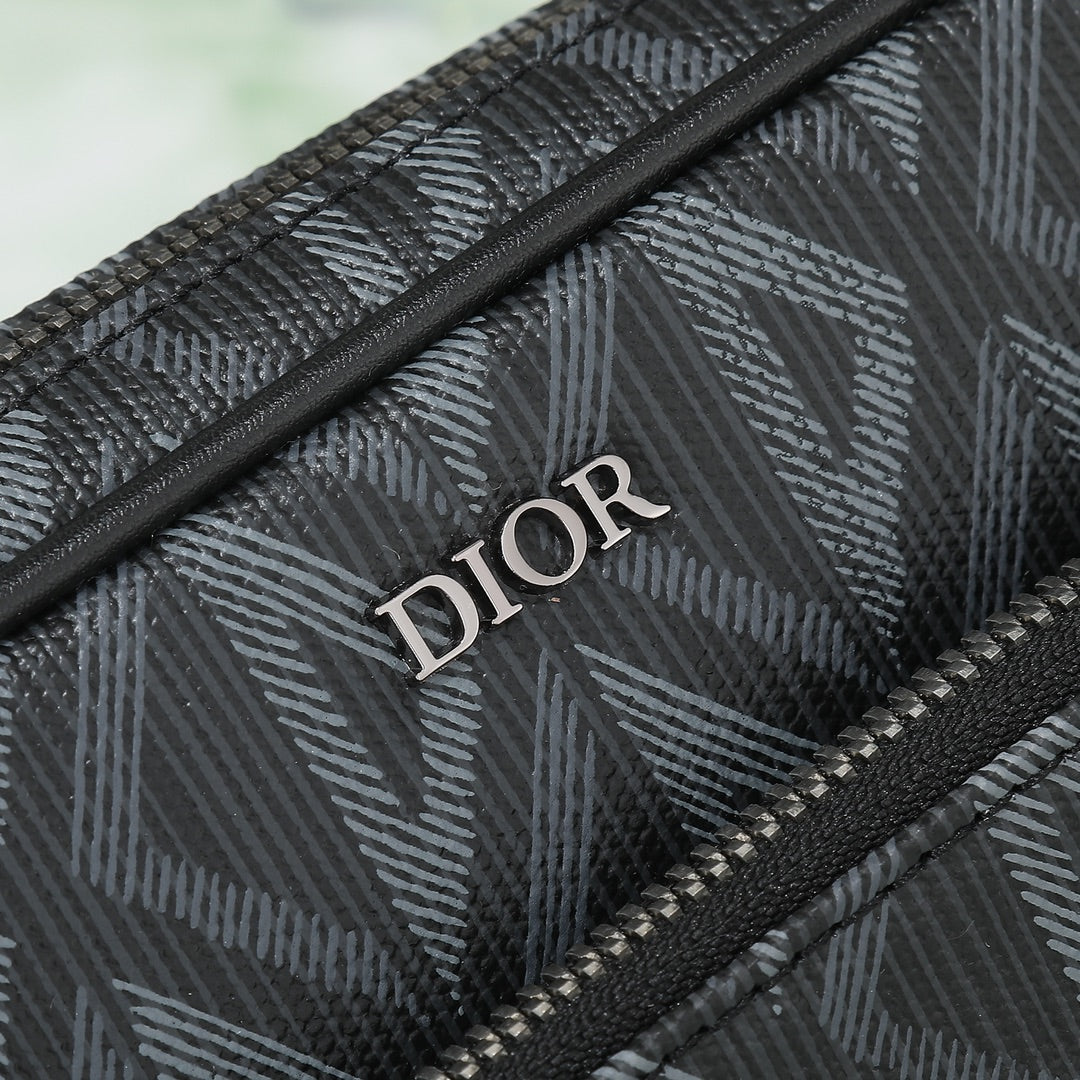 Dior Black Geometric Diamond Pattern Crossbody Shoulder Bag