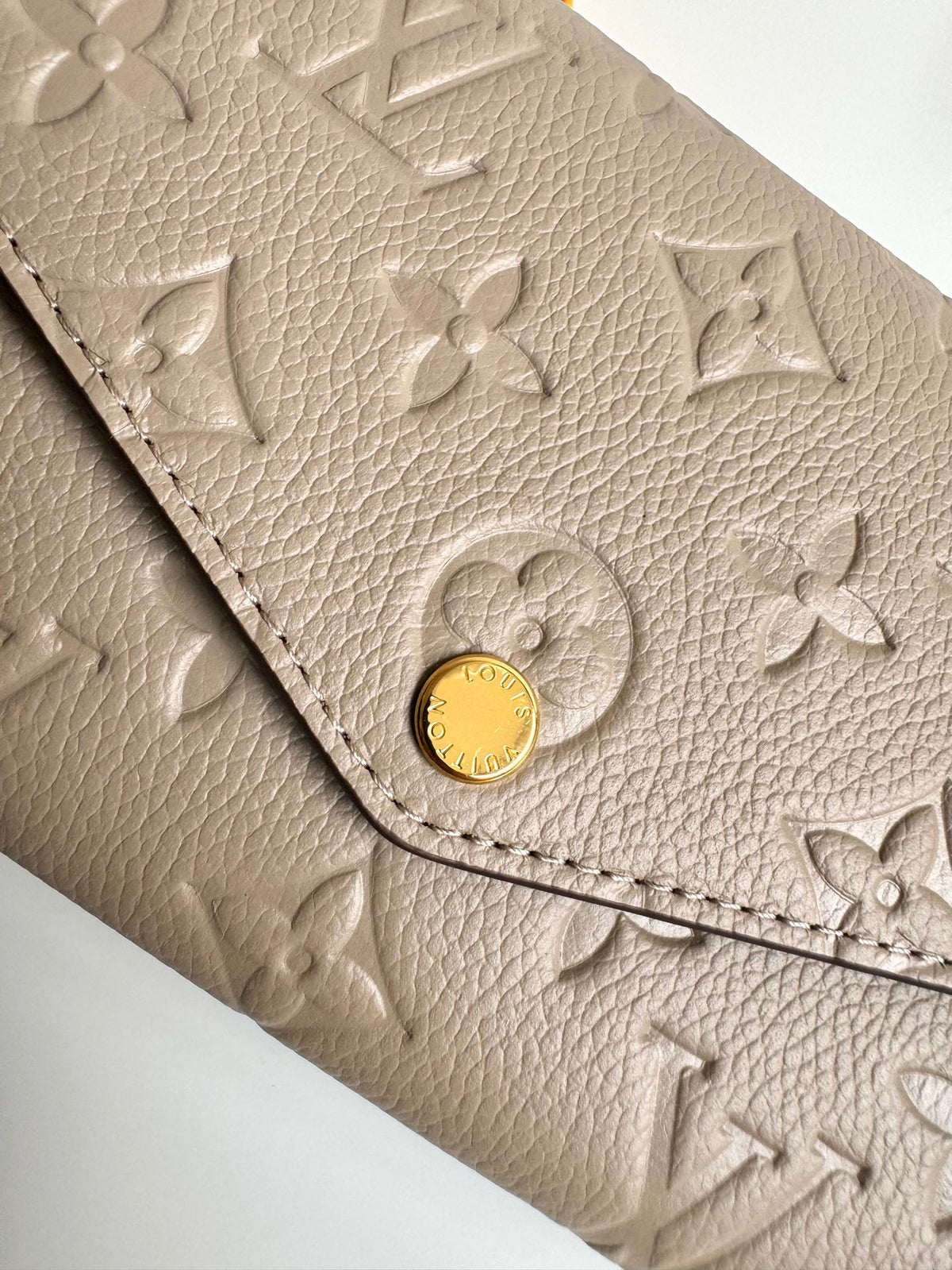 Louis Vuitton Sarah Wallet Monogram Empreinte Leather Turtledove
