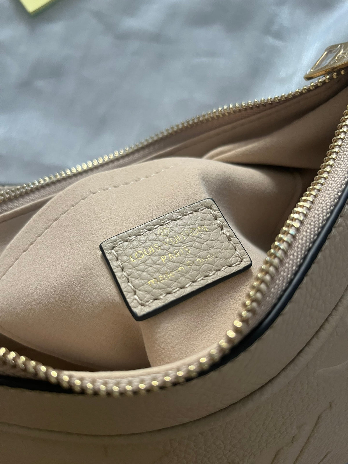 Louis Vuitton Bagatelle Monogram Empreinte Leather Cream Hobo Bag