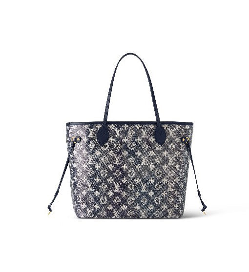 Louis Vuitton Neverfull MM Monogram Jacquard Denim Tote Bag - Blue